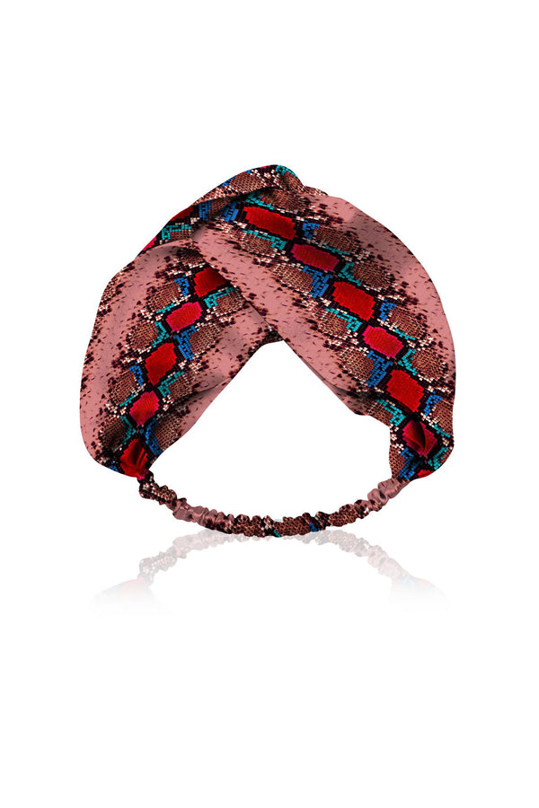 Biodegradable Fabrics Vegan Silk headband in Blood Stone