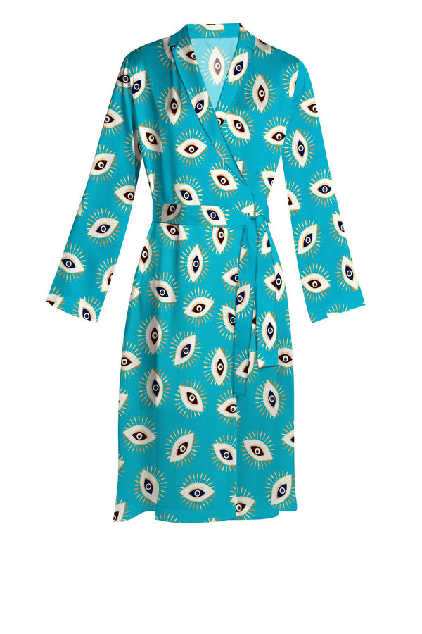 "collared wrap midi dress" "blue wrap midi dress" "Kyle X Shahida" "sleeve midi wrap dress"