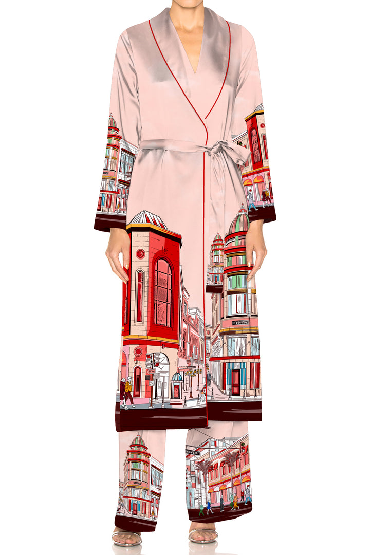 Rodeo Drive Print, Kyle X Shahida,
silk robes and kimonos,
sexy silk robe, silk kimono robe womens,