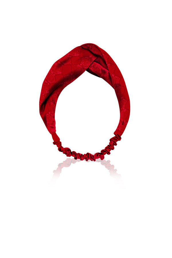 Made with Cupro  Vegan Silk headband in Blood Stone