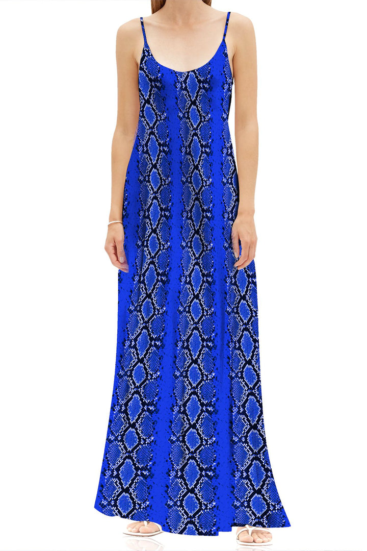 "blue cami slip dress" "long slip dress silk" "Kyle X Shahida" "cami maxi dress"