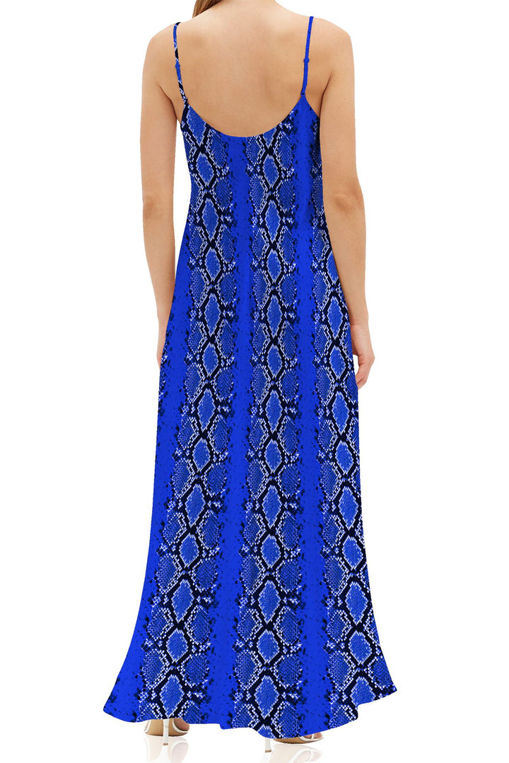 "maxi dress slip" "blue silk cami dress" "long camisole dress" "Kyle X Shahida"