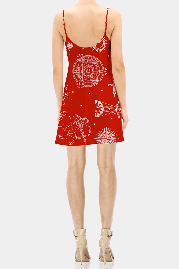 silk cami dress short, slip cami dress, silk camisole dress, slip red dress, Kyle X Shahida,