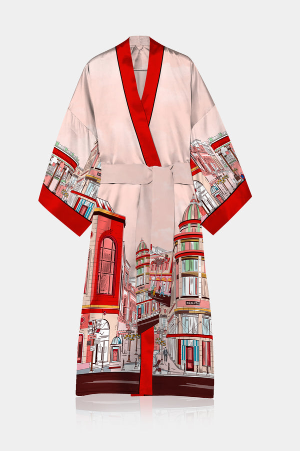 beautiful kimono, red robe, red robe womens, Kyle X Shahida,