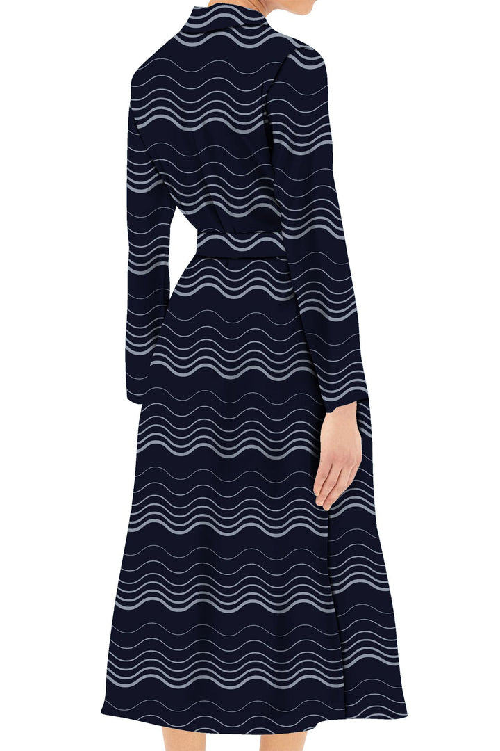 "midi wrap dresses for women" "Kyle X Shahida" "wrap dress long sleeve midi" "wrap belt dress"