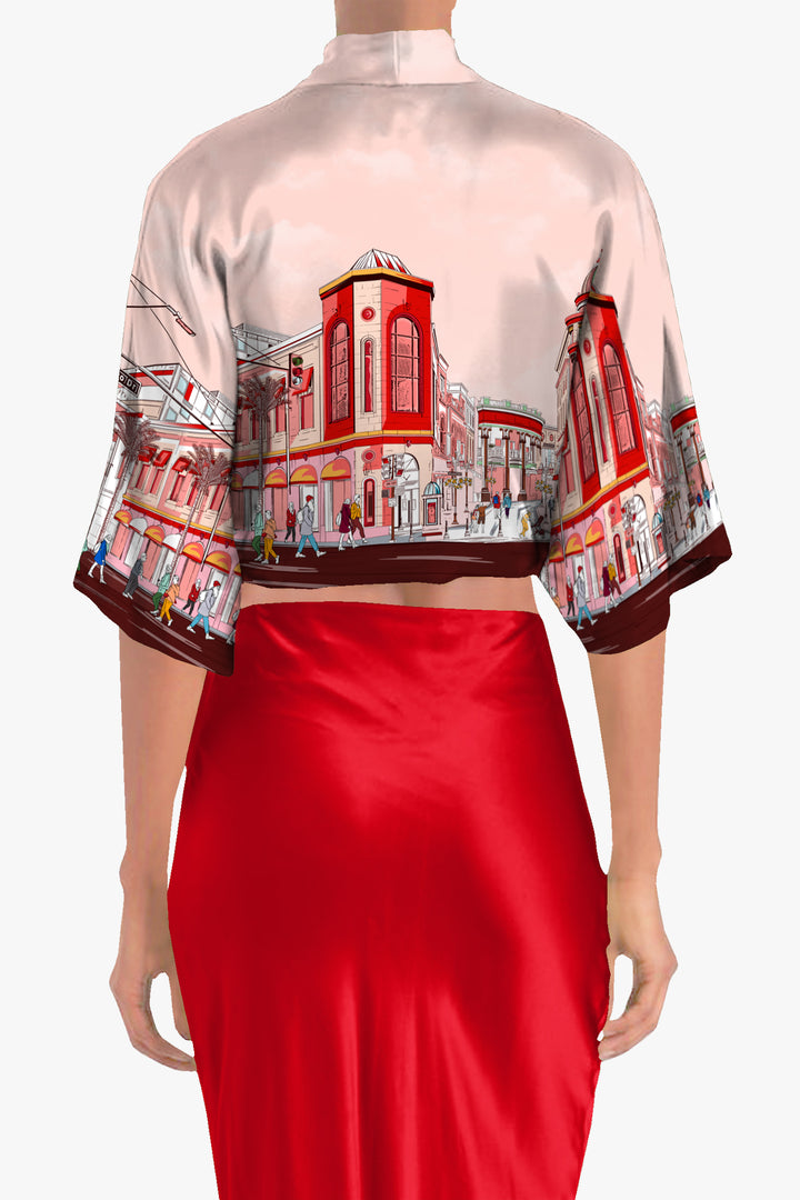 Kyle X Shahida,
Rodeo Drive Print,
womens tops and blouses,
holiday tops for women,