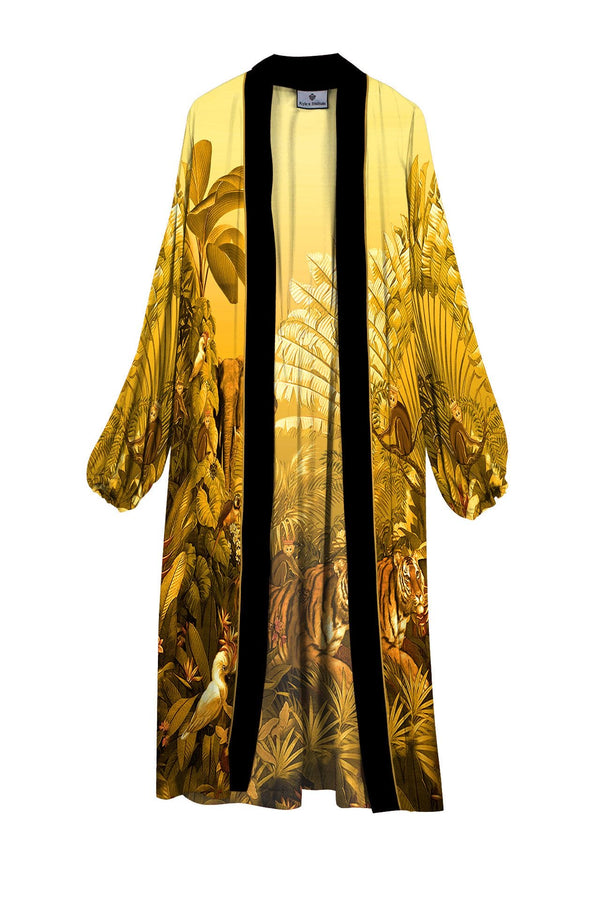 "yellow silk kimono" "Kyle X Shahida" "womens long kimono" "luxury kimono" "womens kimono robes" "Kyle Richards"