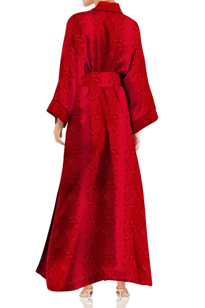 Kyle X Shahida, womens kimono robes, woman in silk robe, washable silk robe,