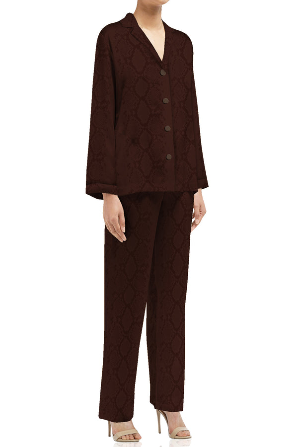 Cupro Silk Jacket and Pant Set for Women