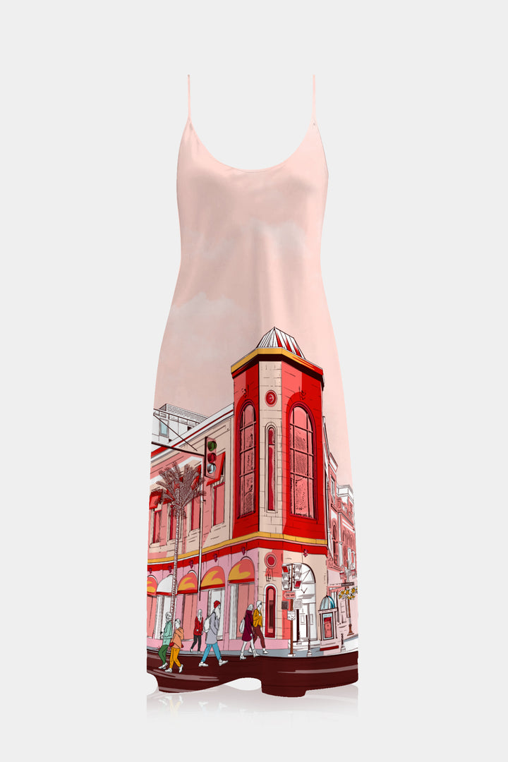 Rodeo Drive Collective, red summer dress, cami midi dress, printed cami dress, Kyle X Shahida,