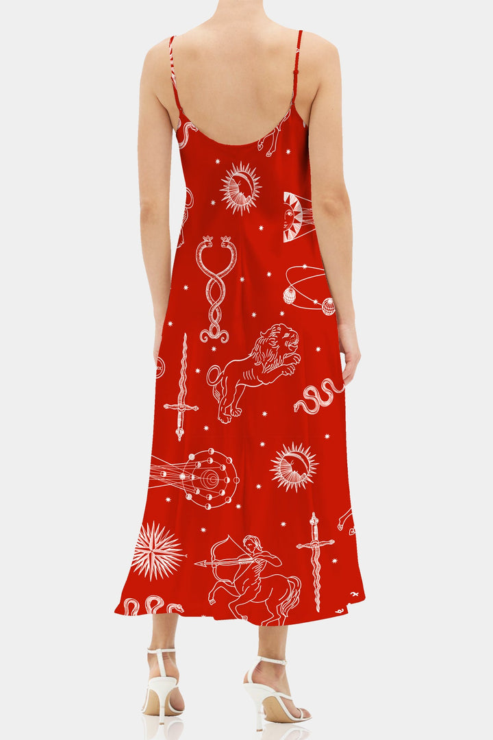 Kyle X Shahida,
women's cami midi dress,
printed camisole dress,
printed cami dress,