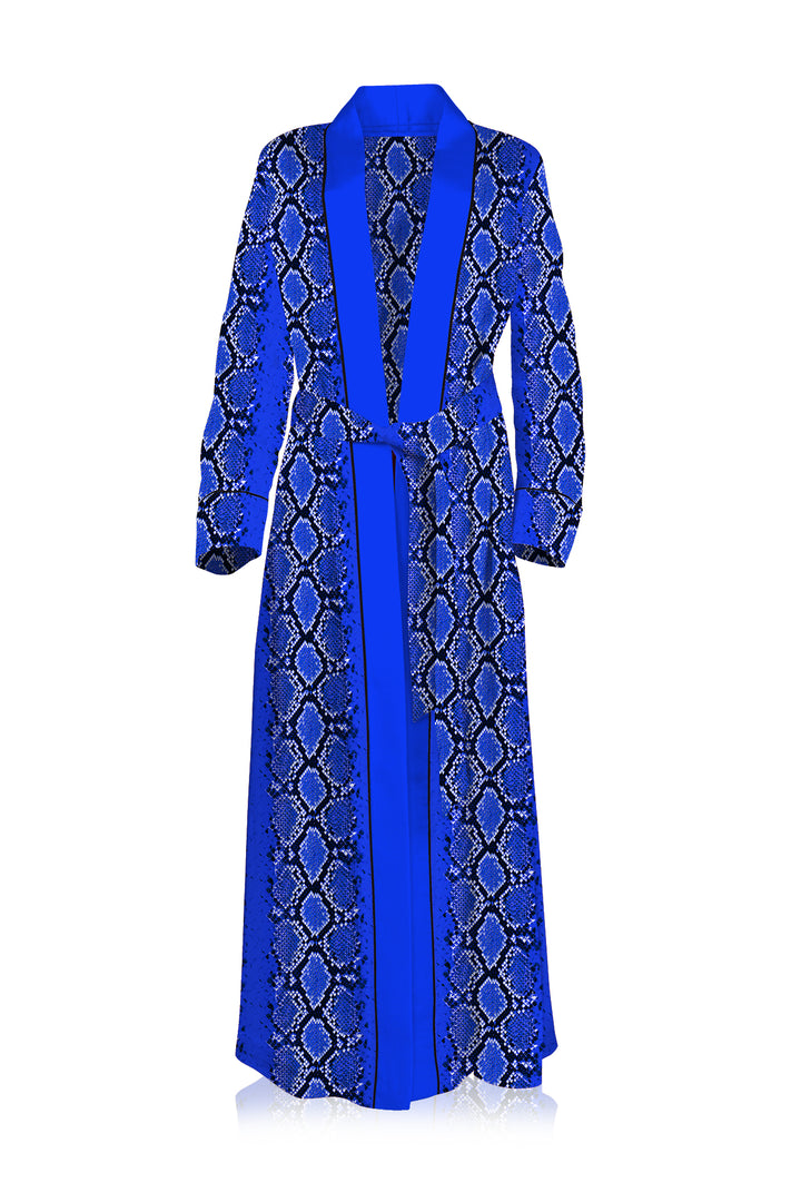 "women's blue robe" "snake print robes" "kim ono silk robe" "Kyle X Shahida"