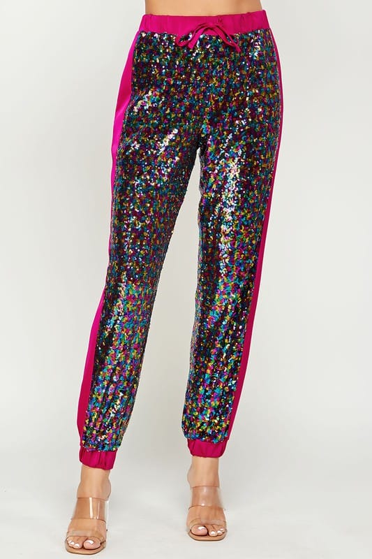 Designer Joggers With Sequins | Womens Sequin Joggers | Kyle X Shahida ...