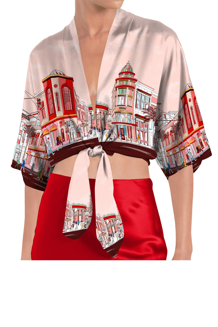 Kyle X Shahida,
Rodeo Drive Print,
dressy tops for women,
womens long sleeve tops,