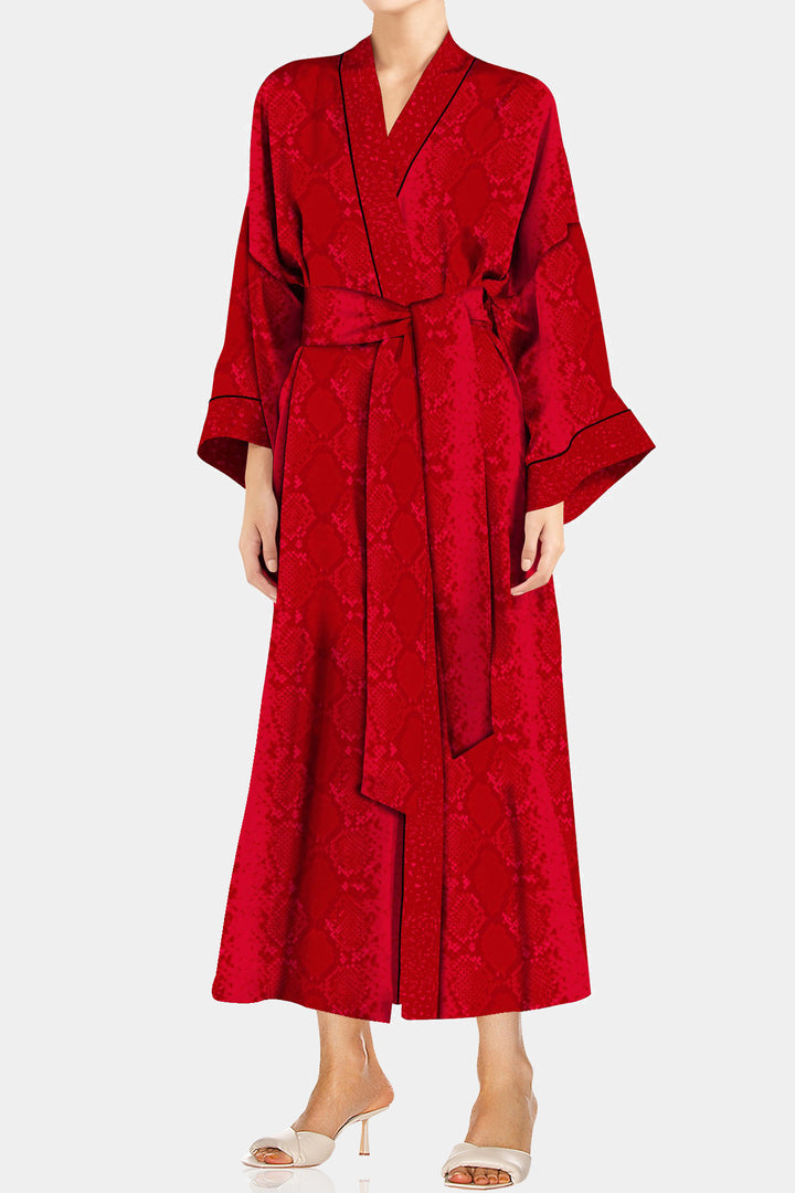 sexy red robe, Kyle X Shahida, kimono midi dresses, women's midi kimono,