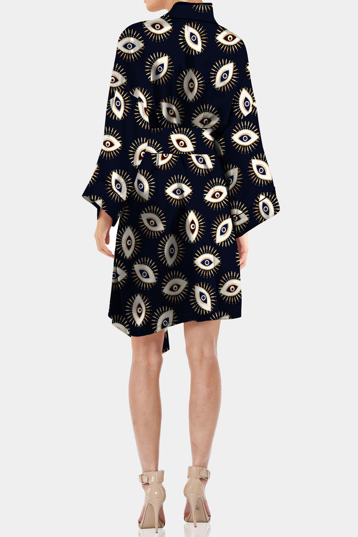 kimono short dresses, short kimonos for women, Kyle X Shahida, printed robes womens,