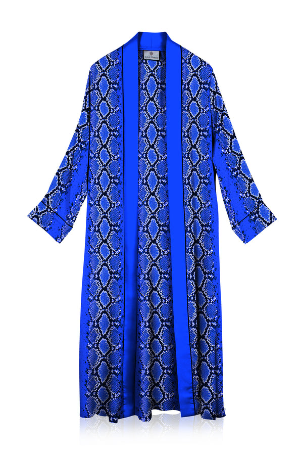 "women's blue robe" "snake print robes" "kim ono silk robe" "Kyle X Shahida"