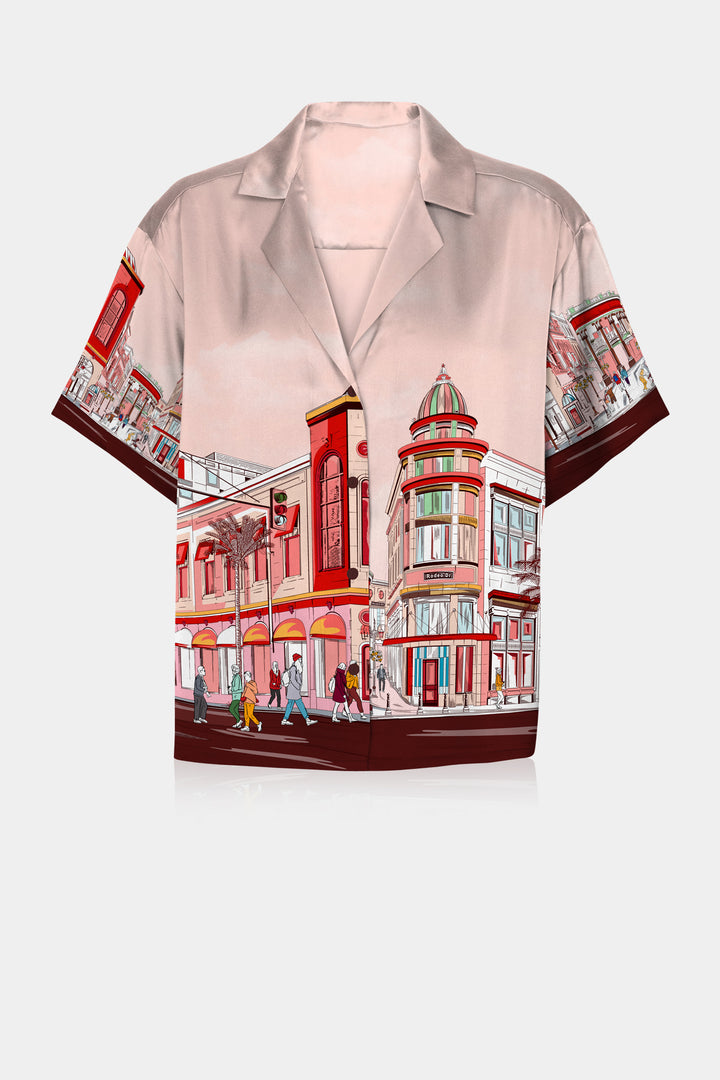 cute print shirts,
shirt for women,
silk shirt, Kyle X Shahida,