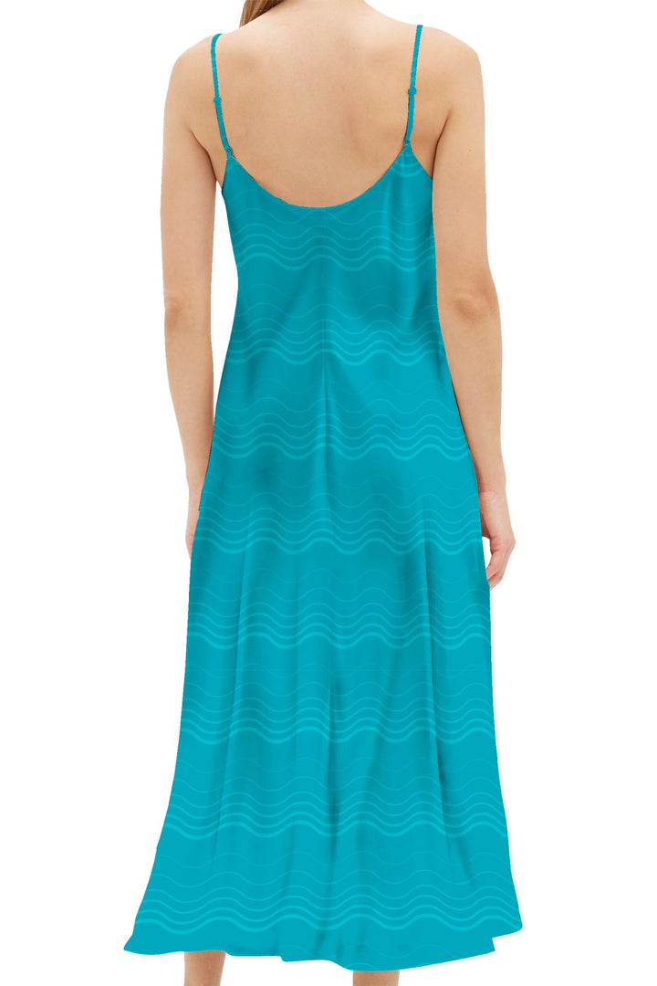 "Kyle X Shahida" "blue cami midi dress" "women's cami midi dress" "cami slip dress midi"