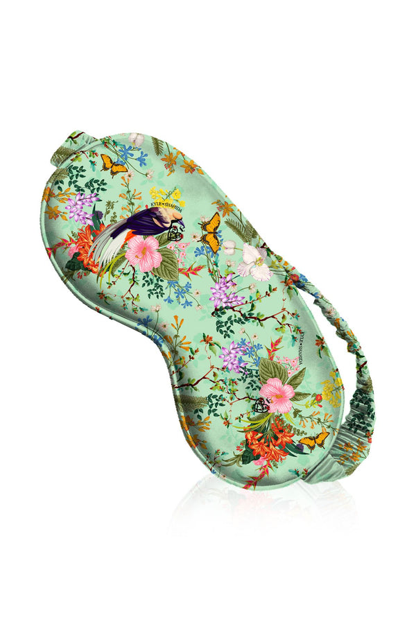 Bird Print Silk Eye Mask