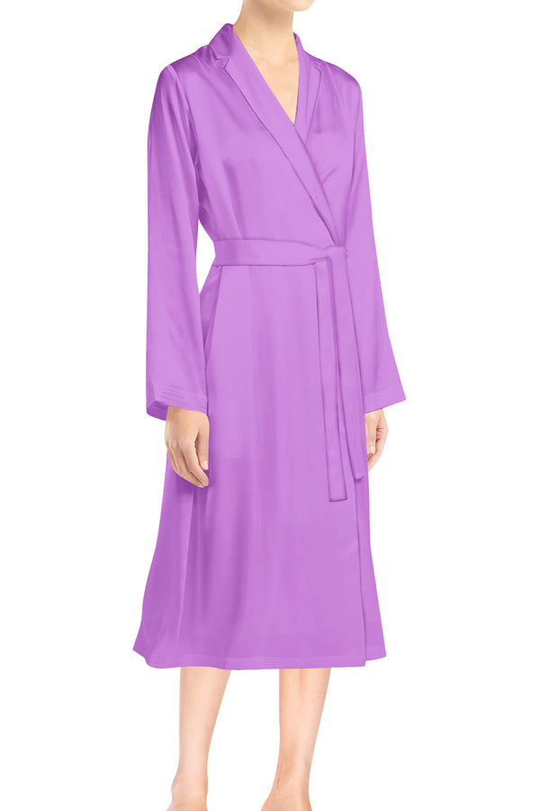 Midi Length Wrap Dress Made with Vegan Silk in African Violet