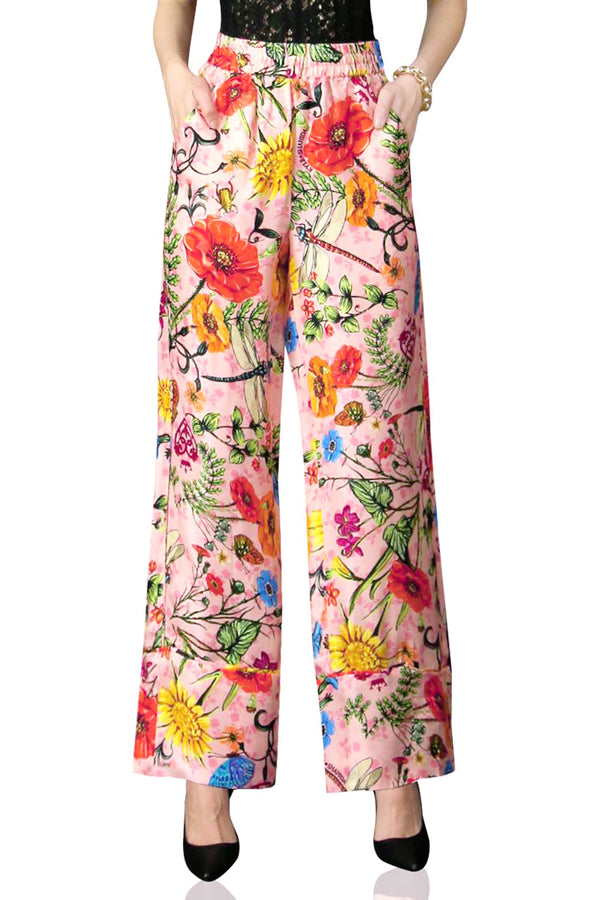 Flower  Print Straight Leg Pants