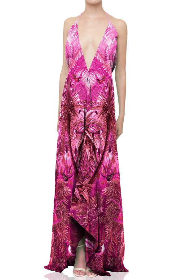 Convertible Maxi Dress In Fuchsia