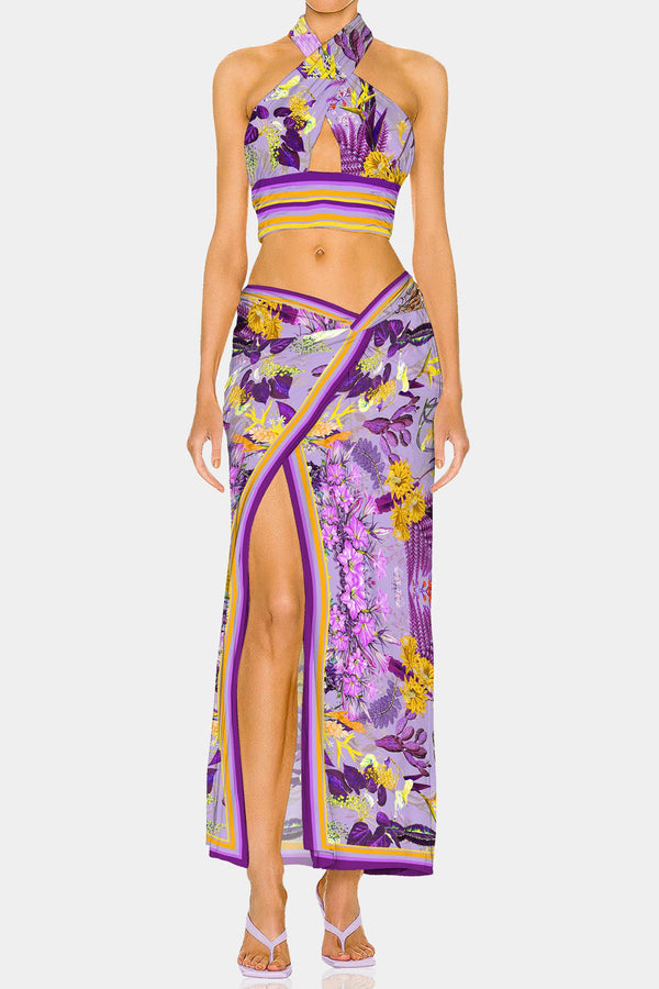 Purple Long Sarong Dress