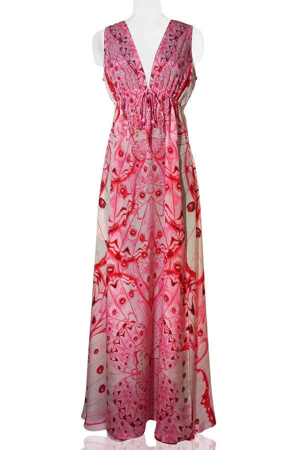 High Slit Long Maxi Dress in Fuchsia