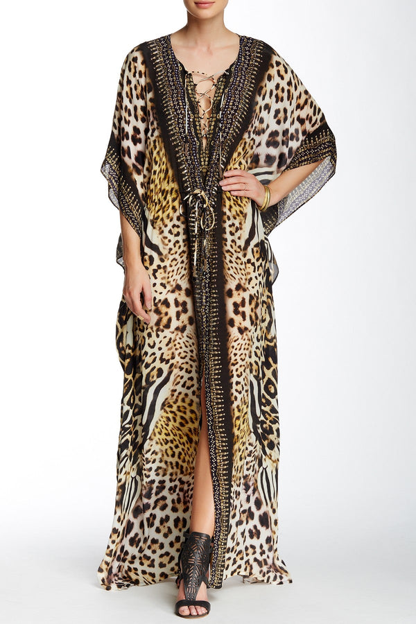 Leopard print kaftan dress animal print