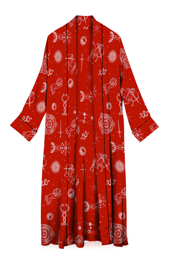 Red Silk Robe Dress