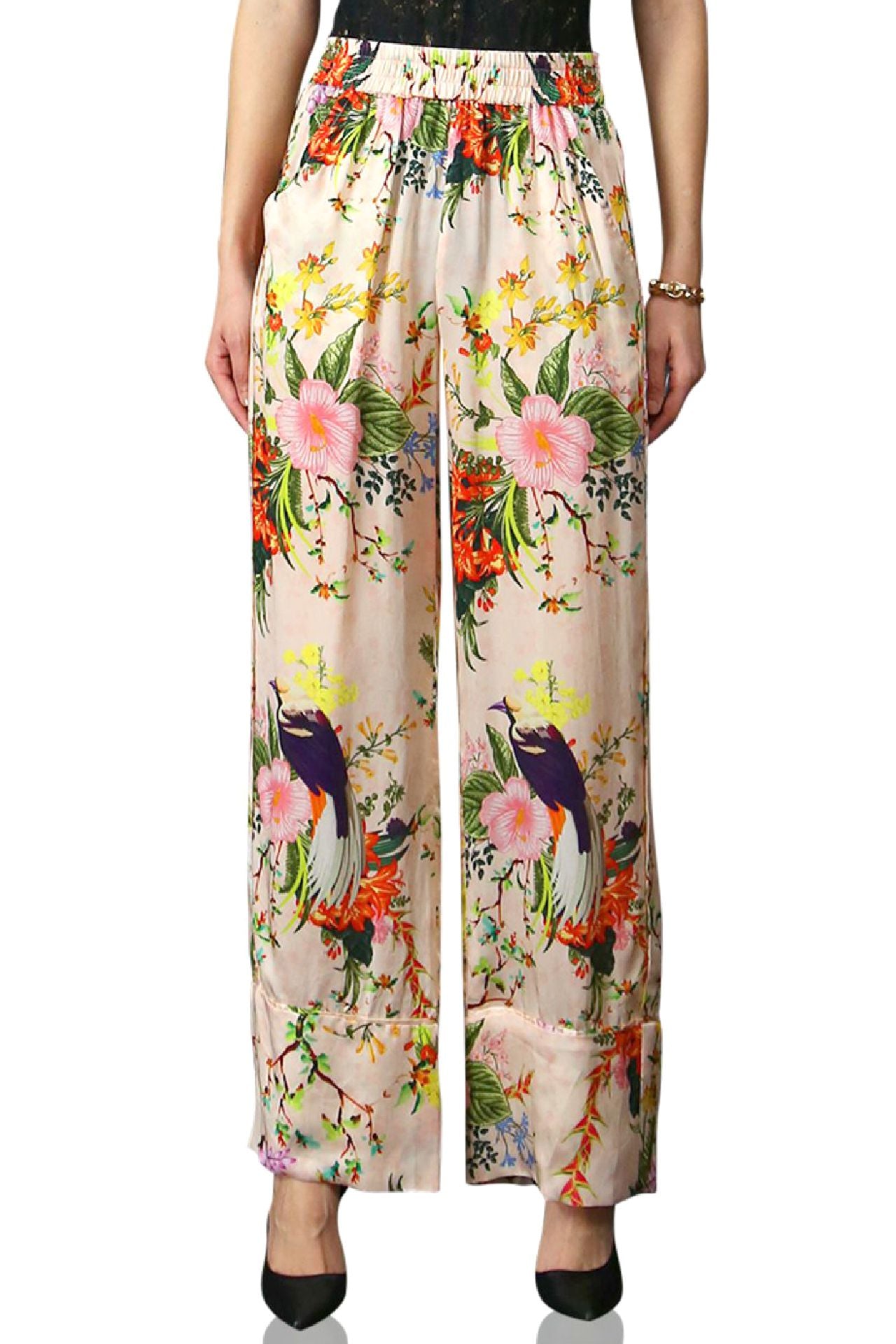 Retro Floral Print Long Silk Pants For Women Vintage Style With Strethy  Waist Tangada Pantalon 3H568 210609 From Dou02, $15.75