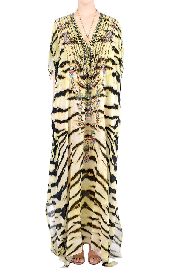 Tiger Print Long Kaftan