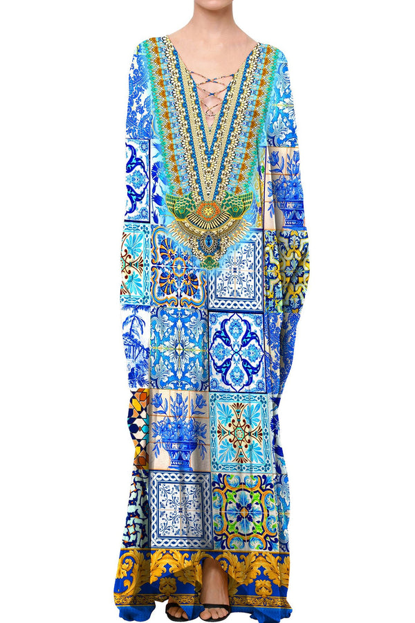 Floor Length Kaftan Dress Blue caftan