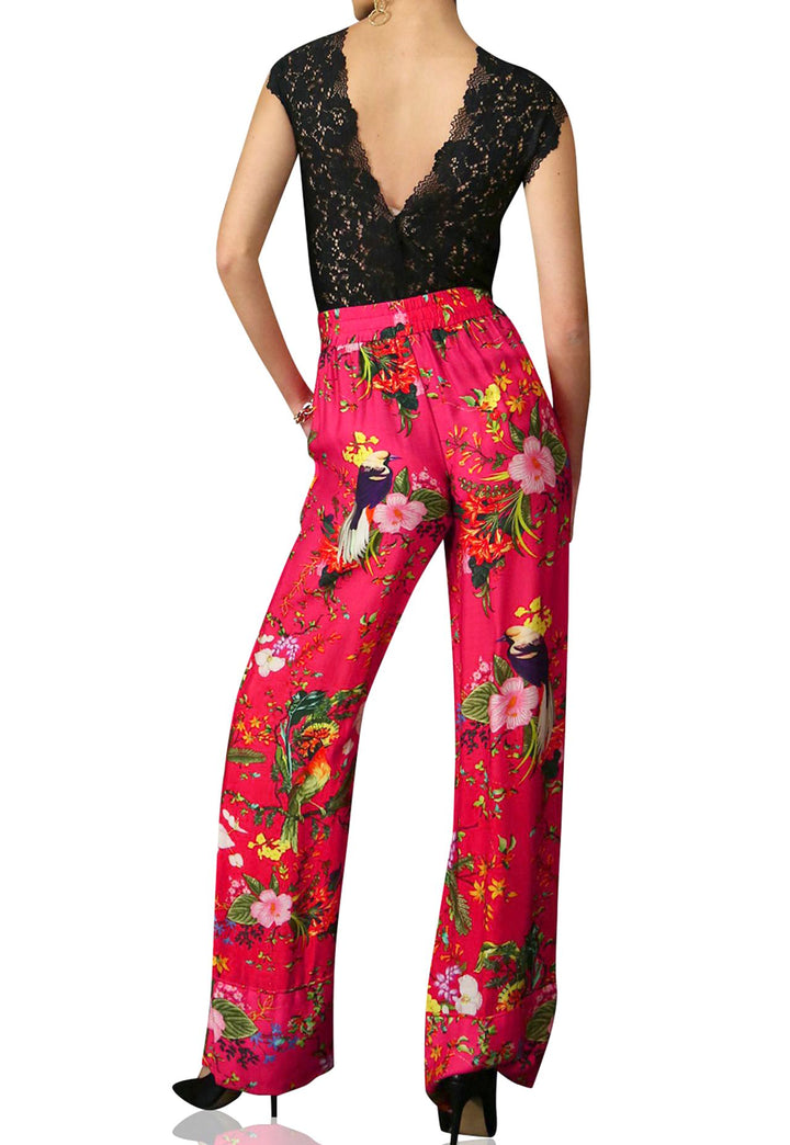 Fay Floral Print Silk Pants