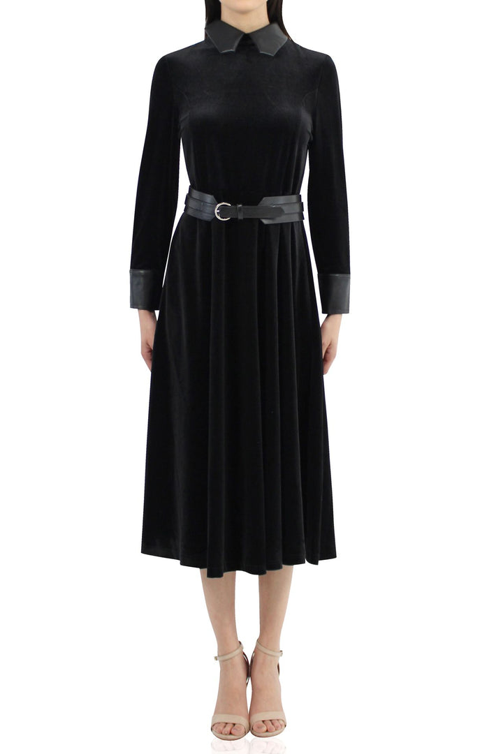 Women-Designer-Black-Collared-Designer-Dress-By-Kyle-Richard