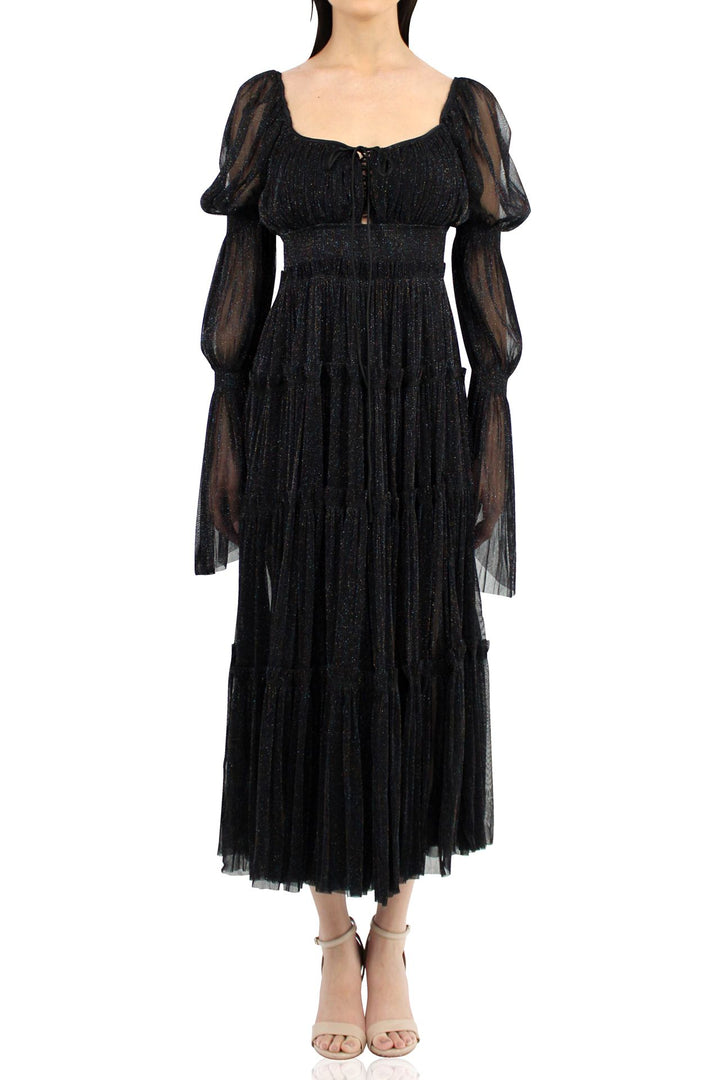 Women-Designer-Silk-Dress-In-Black-By-Kyle-Richard