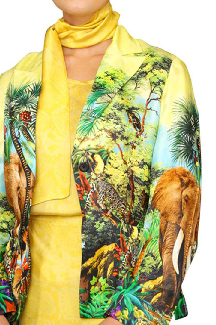 Short Silk Jacket Printed