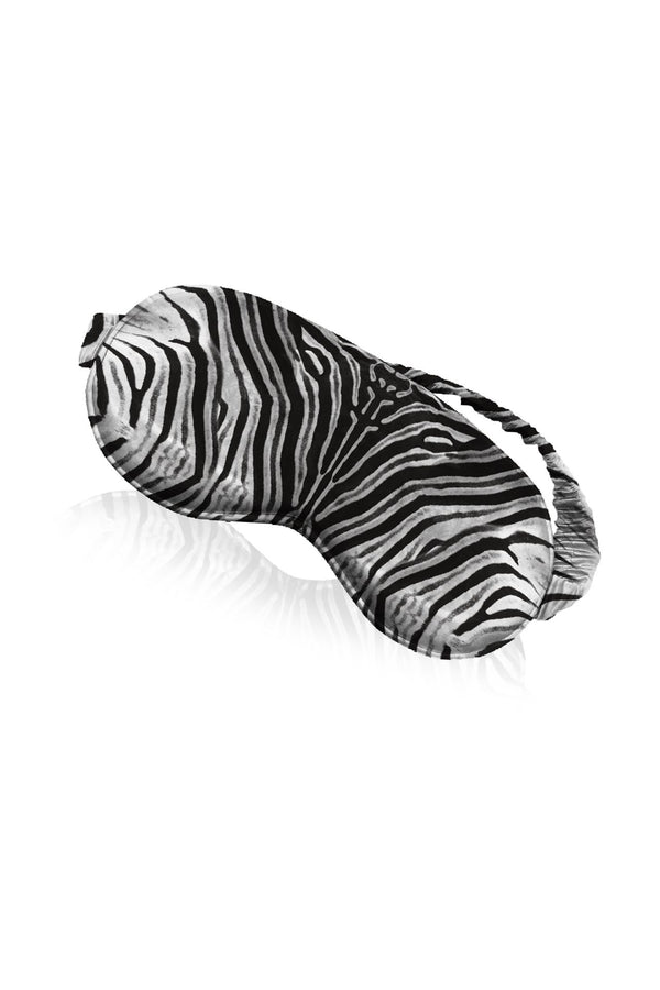 Silk Eye Mask In Zebra Print