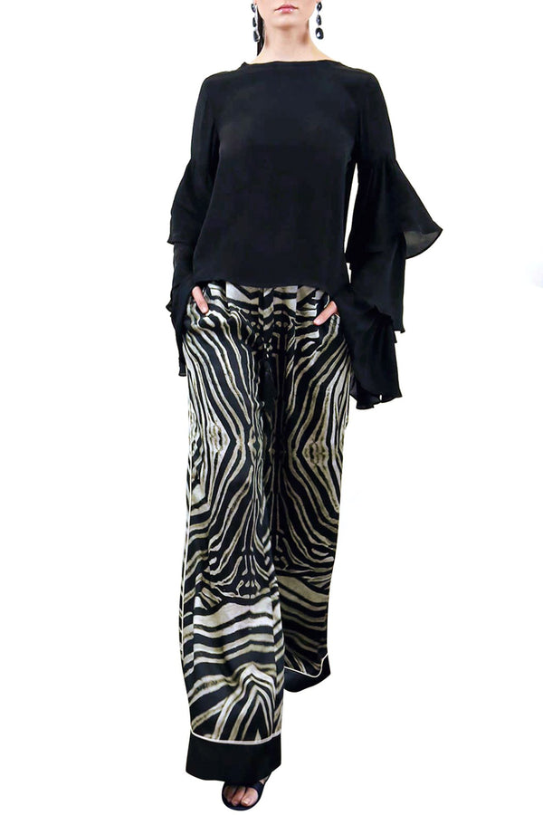 Zebra Print Straight Leg Pants