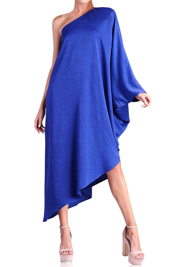 One Shoulder Dress Blue