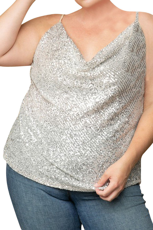 Sparkly Evening Tops Plus Size