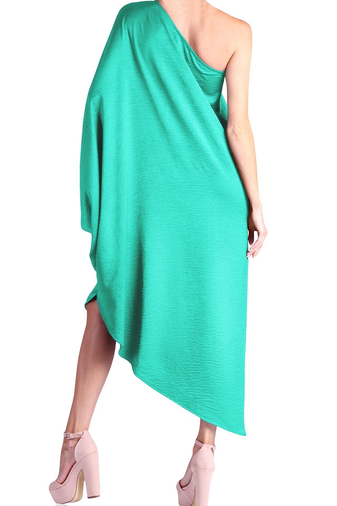 Green One Shoulder Dress for Women