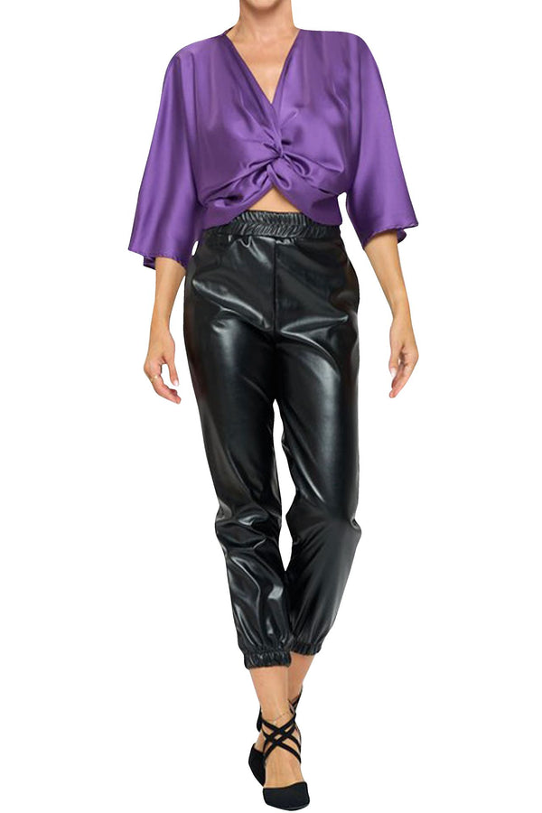 Purple Wrap Top for Women