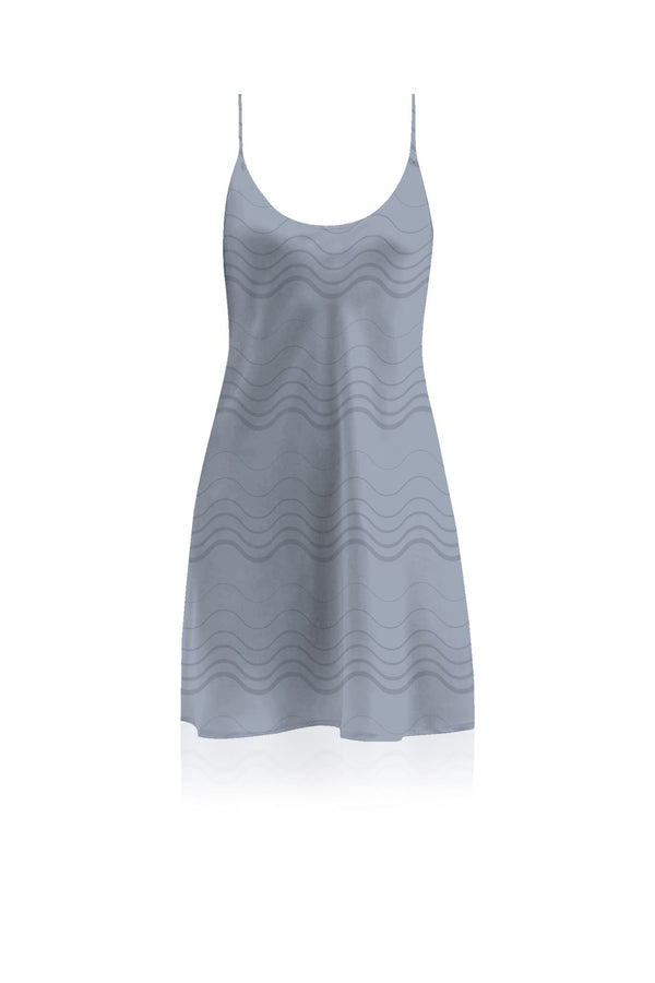 Gray Mini Camisole Slip Dress Made With Cupro Sustainable