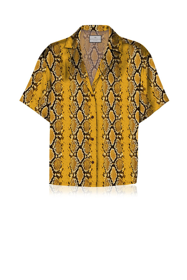 Golden Cob  Snake Print Silk Shirt Made With Sustainable Silk