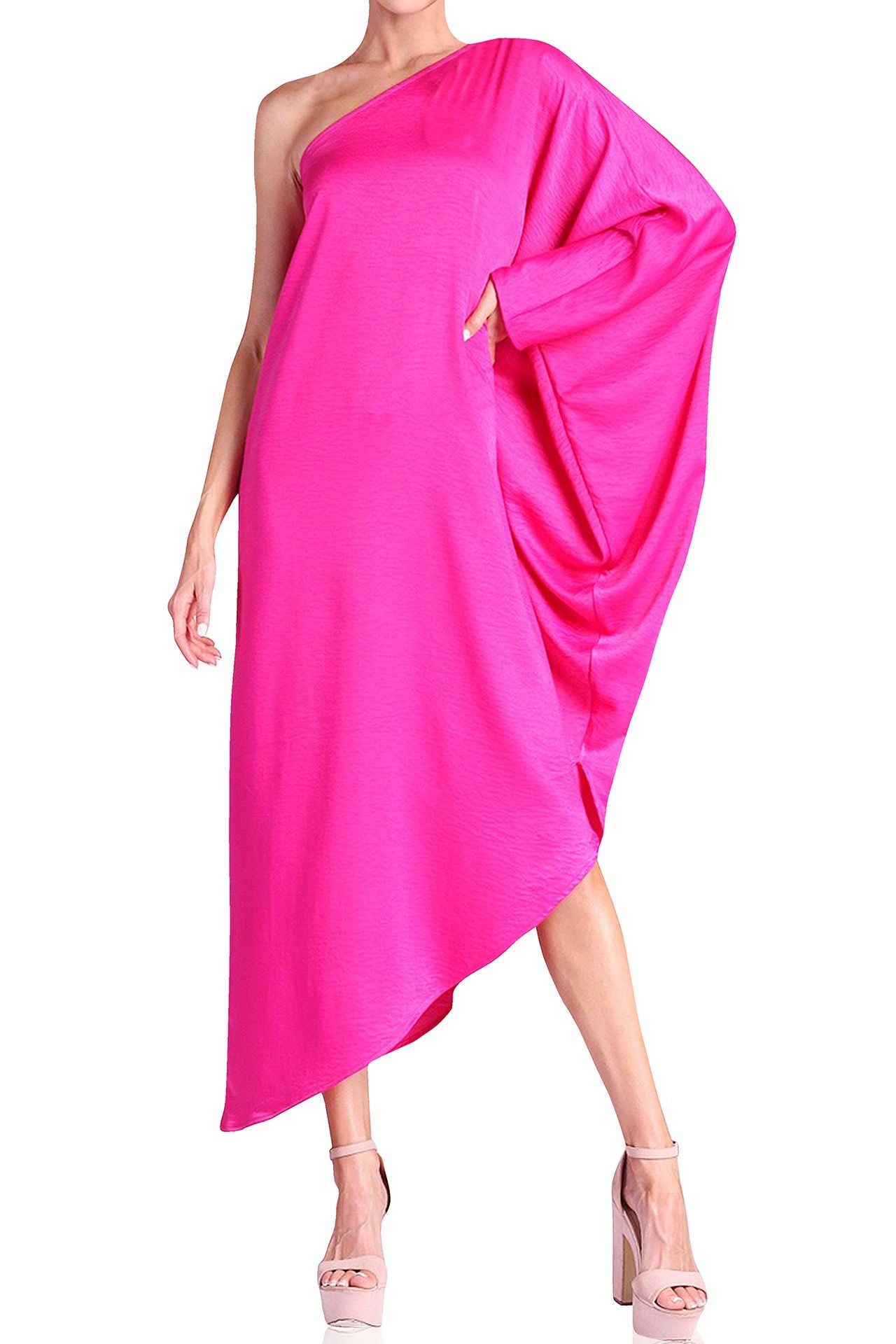 Fuchsia One Shoulder Dress