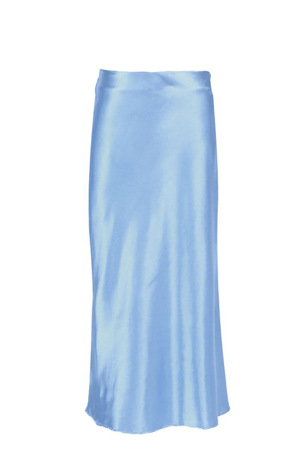 Blue Satin Skirt