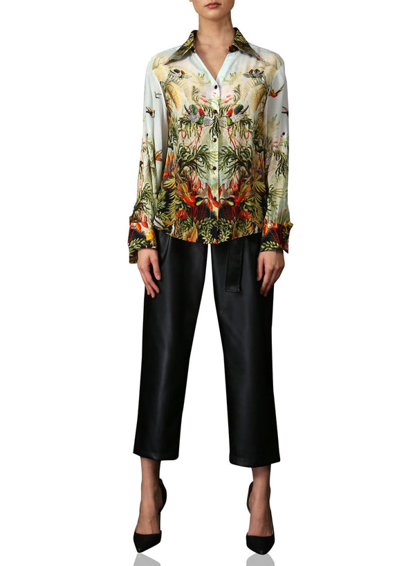 Nature Print Silk Shirt